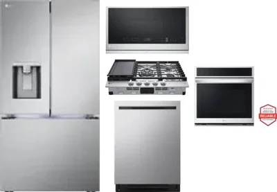 5 Piece Package Includes Refrigerator, Cooktop, Wall Oven, Microwave And Dishwasher