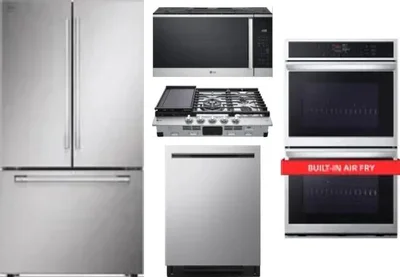 5 Piece Package Includes Refrigerator, Cooktop, Wall Oven, Microwave And Dishwasher