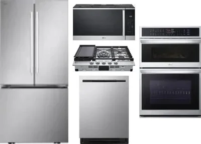5 Piece Package Includes Refrigerator, Cooktop, Wall Oven, Microwave And Dishwasher