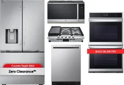 5 Piece Package Includes Refrigerator, Cooktop, Wall Oven, Microwave And Dishwasher