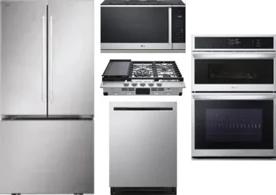 5 Piece Package Includes Refrigerator, Cooktop, Wall Oven, Microwave And Dishwasher