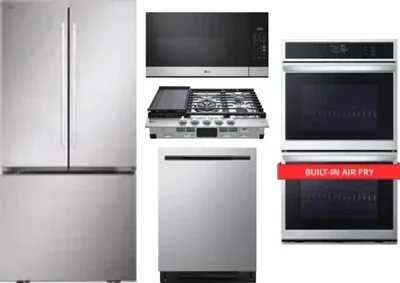 5 Piece Package Includes Refrigerator, Cooktop, Wall Oven, Microwave And Dishwasher