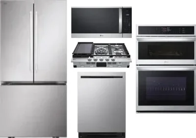 5 Piece Package Includes Refrigerator, Cooktop, Wall Oven, Microwave And Dishwasher