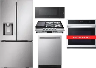 5 Piece Package Includes Refrigerator, Cooktop, Wall Oven, Microwave And Dishwasher