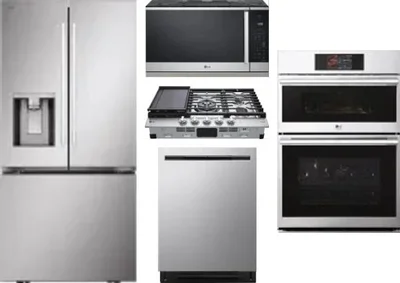 5 Piece Package Includes Refrigerator, Cooktop, Wall Oven, Microwave And Dishwasher