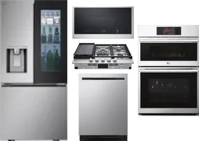 5 Piece Package Includes Refrigerator, Cooktop, Wall Oven, Microwave And Dishwasher