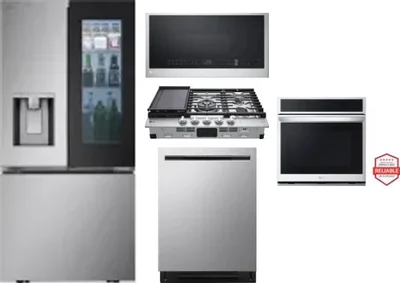 5 Piece Package Includes Refrigerator, Cooktop, Wall Oven, Microwave And Dishwasher