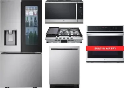 5 Piece Package Includes Refrigerator, Cooktop, Wall Oven, Microwave And Dishwasher