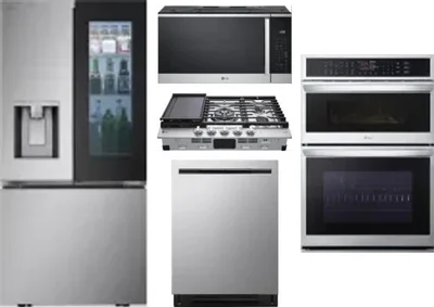 5 Piece Package Includes Refrigerator, Cooktop, Wall Oven, Microwave And Dishwasher