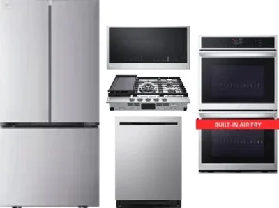 5 Piece Package Includes Refrigerator, Cooktop, Wall Oven, Microwave And Dishwasher