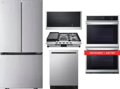 5 Piece Package Includes Refrigerator, Cooktop, Wall Oven, Microwave And Dishwasher