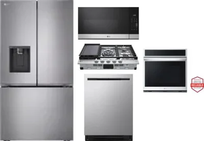 5 Piece Package Includes Refrigerator, Cooktop, Wall Oven, Microwave And Dishwasher