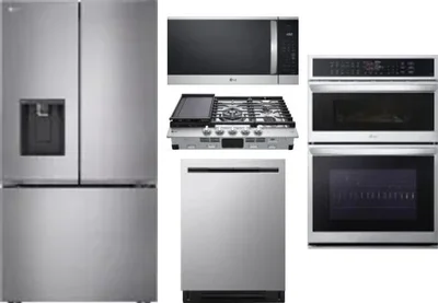 5 Piece Package Includes Refrigerator, Cooktop, Wall Oven, Microwave And Dishwasher