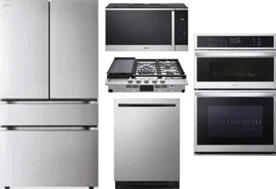 5 Piece Package Includes Refrigerator, Cooktop, Wall Oven, Microwave And Dishwasher
