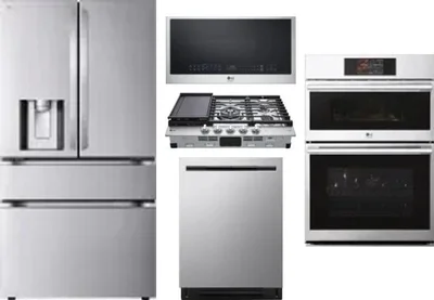 5 Piece Package Includes Refrigerator, Cooktop, Wall Oven, Microwave And Dishwasher