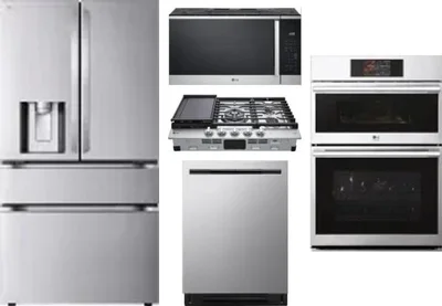 5 Piece Package Includes Refrigerator, Cooktop, Wall Oven, Microwave And Dishwasher