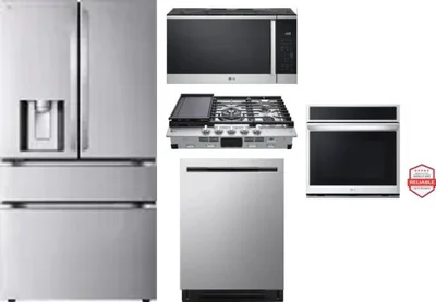 5 Piece Package Includes Refrigerator, Cooktop, Wall Oven, Microwave And Dishwasher