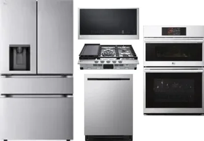 5 Piece Package Includes Refrigerator, Cooktop, Wall Oven, Microwave And Dishwasher