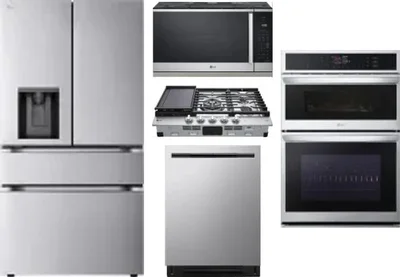 5 Piece Package Includes Refrigerator, Cooktop, Wall Oven, Microwave And Dishwasher