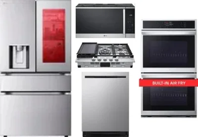 5 Piece Package Includes Refrigerator, Cooktop, Wall Oven, Microwave And Dishwasher