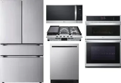 5 Piece Package Includes Refrigerator, Cooktop, Wall Oven, Microwave And Dishwasher