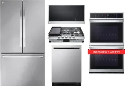 5 Piece Package Includes Refrigerator, Cooktop, Wall Oven, Microwave And Dishwasher