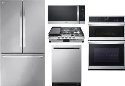 5 Piece Package Includes Refrigerator, Cooktop, Wall Oven, Microwave And Dishwasher