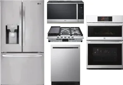 5 Piece Package Includes Refrigerator, Cooktop, Wall Oven, Microwave And Dishwasher