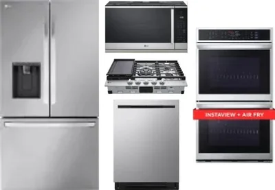 5 Piece Package Includes Refrigerator, Cooktop, Wall Oven, Microwave And Dishwasher