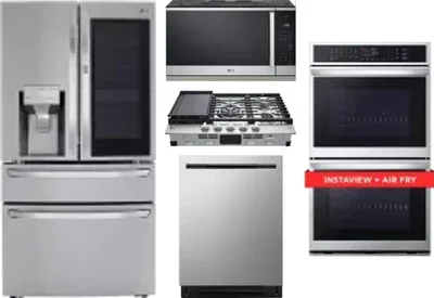 5 Piece Package Includes Refrigerator, Cooktop, Wall Oven, Microwave And Dishwasher