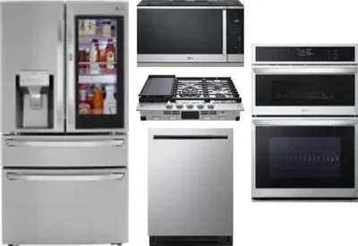 5 Piece Package Includes Refrigerator, Cooktop, Wall Oven, Microwave And Dishwasher