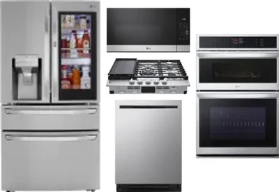 5 Piece Package Includes Refrigerator, Cooktop, Wall Oven, Microwave And Dishwasher
