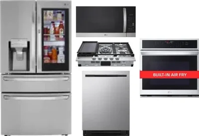 5 Piece Package Includes Refrigerator, Cooktop, Wall Oven, Microwave And Dishwasher
