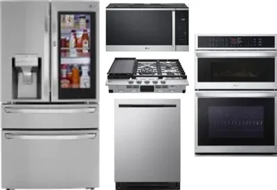 5 Piece Package Includes Refrigerator, Cooktop, Wall Oven, Microwave And Dishwasher