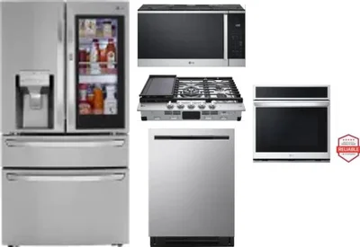 5 Piece Package Includes Refrigerator, Cooktop, Wall Oven, Microwave And Dishwasher
