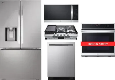 5 Piece Package Includes Refrigerator, Cooktop, Wall Oven, Microwave And Dishwasher