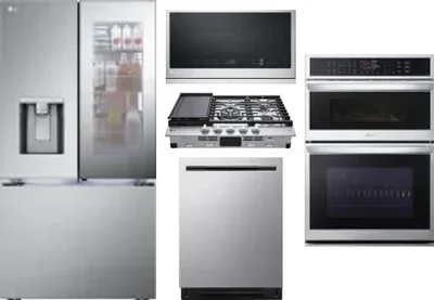5 Piece Package Includes Refrigerator, Cooktop, Wall Oven, Microwave And Dishwasher