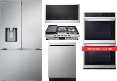 5 Piece Package Includes Refrigerator, Cooktop, Wall Oven, Microwave And Dishwasher