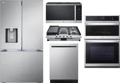 5 Piece Package Includes Refrigerator, Cooktop, Wall Oven, Microwave And Dishwasher