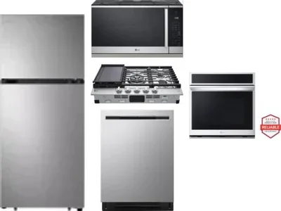 5 Piece Package Includes Refrigerator, Cooktop, Wall Oven, Microwave And Dishwasher