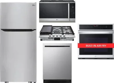 5 Piece Package Includes Refrigerator, Cooktop, Wall Oven, Microwave And Dishwasher