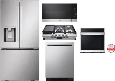 5 Piece Package Includes Refrigerator, Cooktop, Wall Oven, Microwave And Dishwasher