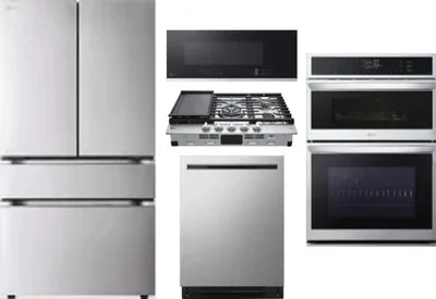 5 Piece Package Includes Refrigerator, Cooktop, Wall Oven, Microwave And Dishwasher