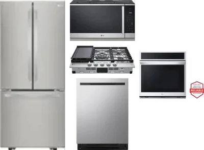 5 Piece Package Includes Refrigerator, Cooktop, Wall Oven, Microwave And Dishwasher