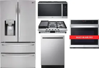 5 Piece Package Includes Refrigerator, Cooktop, Wall Oven, Microwave And Dishwasher