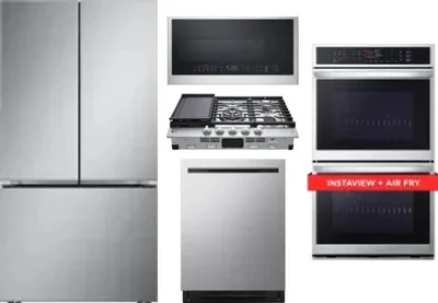 5 Piece Package Includes Refrigerator, Cooktop, Wall Oven, Microwave And Dishwasher