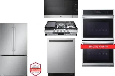5 Piece Package Includes Refrigerator, Cooktop, Wall Oven, Microwave And Dishwasher