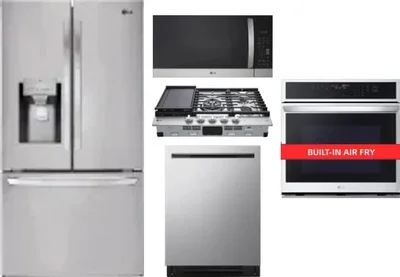 5 Piece Package Includes Refrigerator, Cooktop, Wall Oven, Microwave And Dishwasher