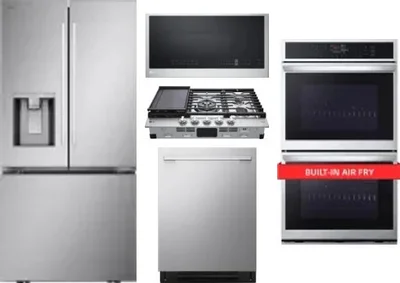 5 Piece Package Includes Refrigerator, Cooktop, Wall Oven, Microwave And Dishwasher