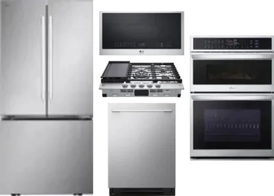 5 Piece Package Includes Refrigerator, Cooktop, Wall Oven, Microwave And Dishwasher